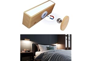 DetarZinLED Battery Operated Wall Lights,Wireless Rechargeable Wall Sconce,Wall Mounted Reading Light,Dimmable Magnetic Wall Mounted Lamp,Rotatable led Wall Lights for Bedroom,Living Room(1 Pack)