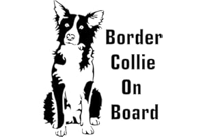 TIZIKJ Adesivo per auto Border Collie, 15 cm (5,9 pollici) Border Collie On Board Black Car Sticker Pet Dog Impermeabile Border Collie On Board Adesivo Paraurti Divertente Decorazione