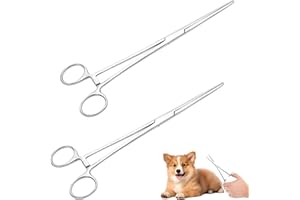 Menibeuty 2 Piezas Pinzas de Bloqueo, Tijeras para Perros, Pinzas para Mascotas, Kit Sutura para Cuidado de Mascotas, Kit de Sutura para la Limpieza de Orejas de Mascotass, Pinzass Garrapatas Humanos