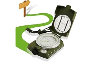 Kompass, XCOZU Kompass Outdoor Professioneller Navigation Kompass Kaufen Compass mit Fluoreszierendem Design, Militär Marschkompass Peilkompass für Camping Jagd Wandern, Wasserfest Stoßfest(Grün)