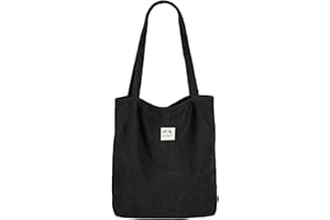 BROADREAM Cord Tasche Damen Umhängetasche mit Reißverschluss,Groß Shopper Tasche Tote Bag Handtasche Fashion Schultertaschen für Arbeit Alltag, Büro, Schulausflug und Einkauf