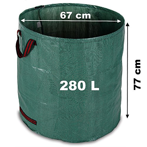 2x Gartenabfallsack Gartensack Laubsack Abfallsack Garten Gartentasche Rasensack 280L + 3 Tragegriffe - 2