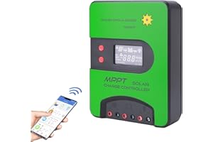 HUGOOME MPPT 75V 30A 12/24-Volt Contrôleur/Régulateur de Charge Solaire pour Batterie Gel Sealed Flooded et Lithium, Bluetooth intégré utilisant l'application iConnect pour l'appairage du smartphone