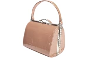 Patent Clutch Bag, LeahWard Women's Top Handle Clutch Bag, Chain Strap Cross Body Bag, Handbag Wedding Evening Bags 16688