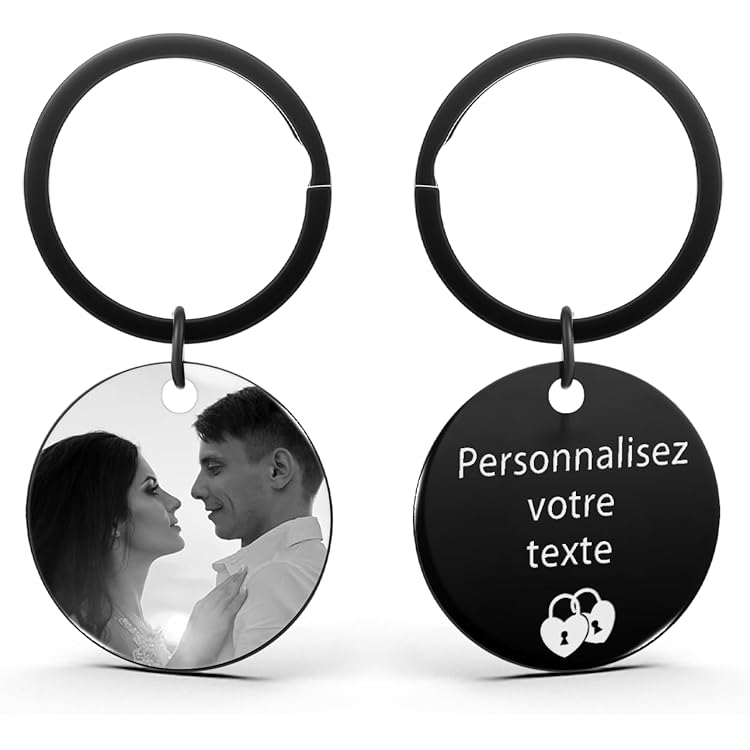 Porte-clés Personnalisable Avec Photo - Gravure Laser Sur Acier Inoxydable, Cadeau Personnalisé Pour Anniversaire, Noël, Fête Des Pères
