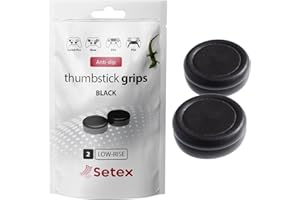 Setex Gecko Grip, Thumbstick-Griffabdeckungen, für PlayStation PS5, PS4, Xbox One, Steam Deck, rutschfeste mikrostrukturierte Analogstick-Daumengriffe, (1 Paar) Schwarz, nur Griffabdeckungen