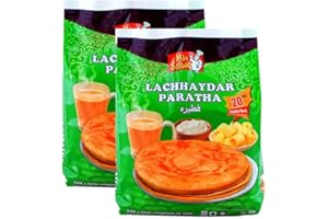 VEENAS Mon Salwa Lachhaydar Paratha | 20pcs Family Pack | Lacha Paratha | Add a Little Crispiness to Your Life with Lachhaydar paratha | Ready to Eat | Frozen Paratha | 1200g (Pack of 2)