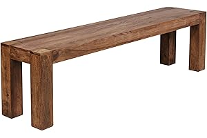 FineBuy Panca da Pranzo 160 cm in Legno Massello Sheesham - Stile Casa di Campagna | Panca Marrone per Sala da Pranzo e Cucina