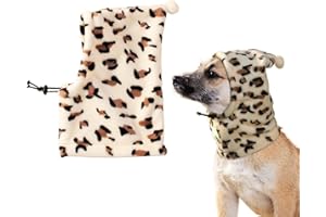 DOKRIN Sombreros para perros，1 gorro con estampado de leopardo para mascotas, bonito gorro cálido para mascotas, divertido gorro para juegos de rol.