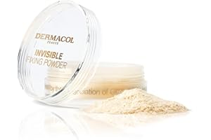 Dermacol - Poudre fixante invisible pour le visage, Poudre translucide et résistante au toucher, poudre libre pour le maquillage, poudre mate sans frangibilité avec houppette, légère, 13,5 g (Light)