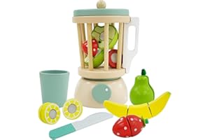 HOMCENT Küchenspielzeug für Kinder aus Holz, Küchenzubehör für Kinder, Obst schneiden, Lebensmittelspielzeug mit Klettverschluss, pädagogisches Geschenk