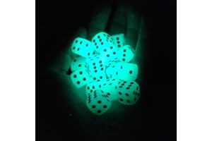 SmartDealsPro Lot de 10 dés D6 phosphorescents à six faces pour DND, MTG, RPG, Tenzi, Farkle, Yahtzee, Bunco, enseignement des mathématiques, jeu de table (16 mm)