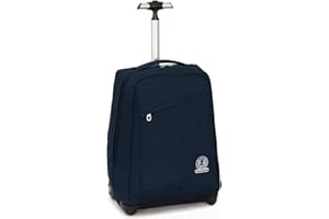Invicta Trolley Invicta Benin Eco-Material, Jeans, 35 Lt, 2in1 Zaino con Sollevamento Spallacci per uso Trolley, Scuola & Viaggio