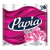 Papia 3 Katlı Egzotik Şakayık &Ouml;zleriyle Parf&uuml;ml&uuml; 32'li Cilt Tuvalet Kağıdı (1 x 32 Rulo)