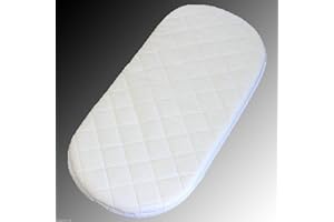GOLD STAR BEDDING Baby Mattress Oval Shaped Round Corners Soft Moses Basket/Pram Quilted Mattress (71 x 38 x 3 cm)