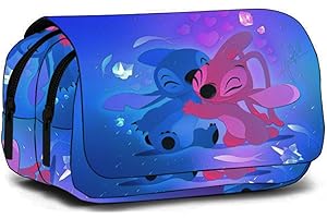 BSNRDX Stch Estuche para Lápices Animación Multifuncional Estuche para niña, Bolsa de Cosméticos Portable, Útiles Escolares