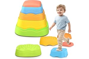 EVOIO Stepping Stones Kids Sensory, Toddler Stepping Stones, 5 Pcs Non-Slip Indoor Outdoor Play Sensory Toys, Balance Stepping Stones Gifts for 3 4 5 6 7 8 9 Years Boys Girls, Sensory Toys for Children