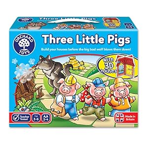 Orchard Toys Three Little Pigs Game, Fun Board Game for Children Age 3-6, Family Game Toy