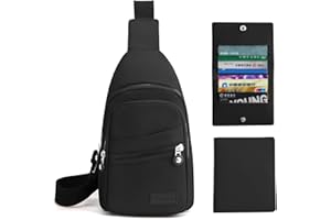 Amexo Sling Bag, Small Chest Bag with a Small Card Bag, Shoulder Bag Crossbody Bags Casual Bags for Men Women Kids One Strap Backpack Lightweight Rucksack for Hiking Cycling Traveling