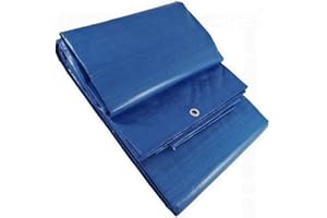 JIMENA Y SUS COSAS Toldo Reforzado Impermeable Lona Multiusos con Ojales Metálicos. Fabricado en Polietileno Alta Densidad. Gran Resistencia 90 gr/m Fabricado EN ESPAÑA (4X5, Azul)