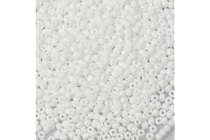 Bala&Fillic Perles de rocaille de 3mm blanche couleur,3600pcs/100Grammes,8/0 perles de verre pour la fabrication de bracelets,colliers et boucles d'oreilles (Blanc)