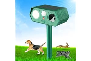 ANYEHOUR Repelente Solar Ultrasónico para Gatos, IP65 Repelente Impermeable para Animales al Aire Libre: Ratas, Perros, Aves, Zorros