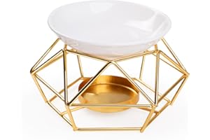 Bighan Bruciatore di Oli Essenziali in Metallo Diffusore per Bruciatore di Cera, Brucia Essenze Ceramica Diffusore di Diffusore di Oli Essenziali per Casa Camera da Letto di Casa, diamante Oro