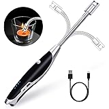 Lichtbogen Feuerzeug, USB Stabfeuerzeug Kerzenanzünder Aufladbar, Elektro Plasma Sturmfeuerzeug, Lange Elektrisch Winddicht F