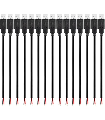 6 Pezzi Cavo USB Type-C Maschio A 4 Pin 90 Gradi: Prolunga Pigtail 25cm Per Saldature Fai-Da-Te (5V 3A) - RUNCCI-YUN