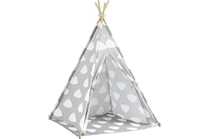 SoBuy Tipi Enfant Tente pour Enfant avec Tapis De Sol Indian Teepee Tente de Jeu pour Enfants avec Tapis De Sol 1 Porte Maison de Jeu, OSS03-A01