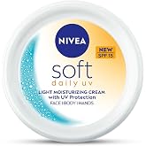 NIVEA Soft Daily SPF 15 Moisturizer | 88% UV Protection | Face & Body Cream for Healthy Glow in 5 Days | No White Cast | Vita