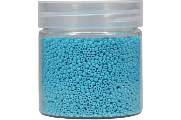 Bala&Fillic 2mm Perles de Rocaille 10000pcs/110 Grammes dans une Boîte 12/0 Petites Turquoise Bleu Couleur Perles de Rocaille pour la Fabrication de Bijoux (Turquoise Bleu)