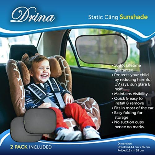 *Flash Sale * Car Sun Shade | Drina Static Cling Car Sun Shade with UV protection | Foldable compact size | 2 packs included | Easy installation