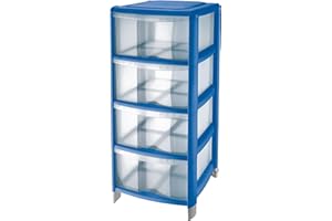 Tontarelli Cassettiera BAMBU' 4 Cassetti Delfin in Plastica (39.5X38.5X86H CM, OCEAN TRASPARENTE)