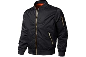 EKLENTSON Mens Coat Casual Warm Thicken Winter Bomber Jacket Long Sleeve with Zipper Pocket