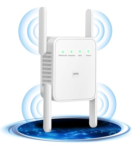 Répéteur WiFi Extérieur Puissant 2025 - Amplificateur WiFi 6 Antennes 1200Mbps, 2 Ports LAN | Compatible Toutes Box