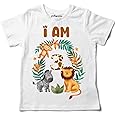 Theme Based Birthday Printed 100% Cotton t-Shirt for Baby Girl and boy (Animal Jungle Party, 1-Year to 7 Year)
