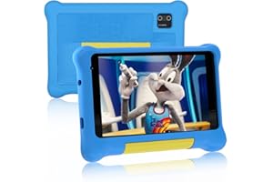 Ainmel Kids Tablet 7 inch, Android 13 Tablets for Kid, 5GB RAM+32GB ROM 128GB Expand, Parental Control, Kiddos Software Pre-Installed, Dual Camera, Android Learning Tablet with Proof Case (Blue)