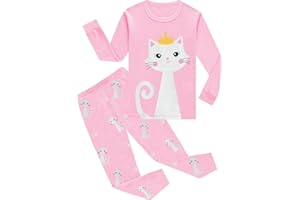 EULLA Kinder Mädchen Schlafanzüge Winter Pyjama Set Einhorn Meerjungfrau Schmetterling Marienkäfer Giraffe Eule Prinzessin Langarm Baumwolle Zweiteilig Nachtwäsche 92 98 104 110 116 122