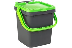 Ecoplast | Cubo de basura para recogida diferenciada, 20 litros, de plástico reciclado, verde, 34,5 x 34,5 x 34,5 x 34,5 cm, fabricado en Italia