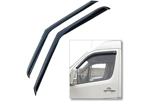 PINOCHUKKA Kompatibel mit Mercedes-Benz Sprinter W906, Crafter [2006–2017] Windabweiser Regen, Sonne, Rauch, Insektenschutz, Windabweiser vorne, 2 Stück (links + rechts) [aufklebbar]