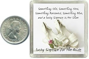 OAKTREE GIFTS Lucky Sixpence for the Bride to be. Coin for Wedding Day shoe, great present idea.