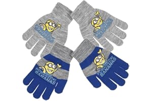 Lote de 2 pares de guantes infantil Los Minions 3 negra talla única (3/8ans) gris gris/azul Talla:talla única