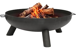 HAMMER AND TONGS Hammer & Tongs 99cm Iron Fire Pit - Large Outdoor Round Garden Fire Bowl Brazier Garden Patio Heater Stove for Wood Logs, Charcoal Burning, BBQ, Camping Firepit