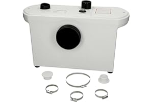 Flo-Force Extra Domestic Sanitary Sewerage Pump Macerator Toilet Waste Water Pump Sink Basin with 3 Inlets White Carbon Filter IP54 Rated