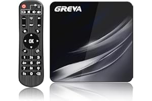 GREVA Android TV Box 4K, Android Box 11.0 mit 4GB RAM 64GB ROM Amlogic S905W2 WiFi 2.4G/ 5.8G 10/100M LAN Enternet Bluetooth 4.2 TV Box mit Fernbedienung