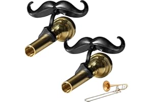 Samorillo Schnurrbart zum Anklippen für Posaunen und Euphonien, inklusive Schutzhülle, passend für alle Mundstücke mit großem Schaft, perfektes Zubehör für junge Musiker, Mundstück nicht im