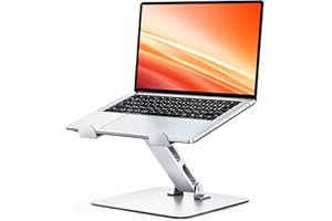 CIRYCASE Laptop Stand for Desk, Ergonomic Foldable Laptop Riser Holder Mount with Adjustable Height, Ventilated Aluminum Portable Computer Projector Stand Compatible with MacBook Air, 10-16" Notebook