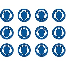 Utilizzare la protezione dell'udito: M003 – DIN EN ISO 7010 / ASR A1.3 – Adesivo: 2,5 cm, 12 pezzi