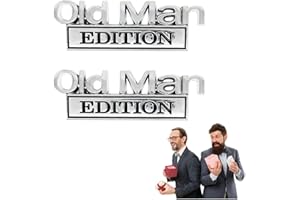 RYFPDML 2PCS Old Man Edition Car Badge,3D Emblem Sticker Badge Old Man Edition Car Emblem Motorcycle Truck Emblems for Cars Side Rear Tailgate Bumpe for All (A) (B)